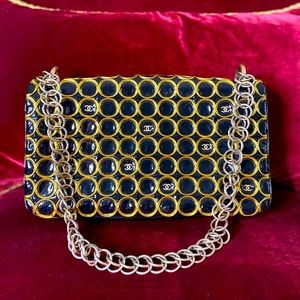 Vintage black patent leather&gold Chanel bag